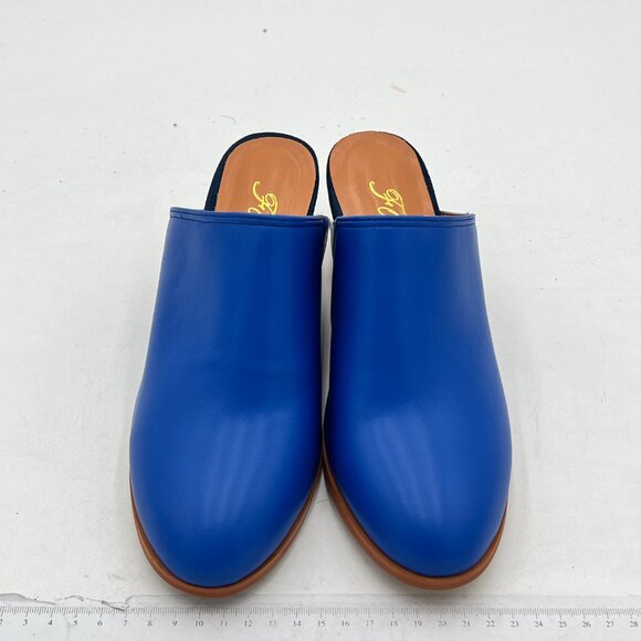 FOWT High Chunky Stacked Heels Mules for Women Closed Pointed Toe Slingback Pump - Picture 3 of 8